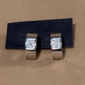 Silver earrings with CZ detail